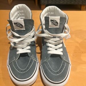 Vans SK8-Hi High-Top Sneakers - Blue and White
Very Lightly Worn